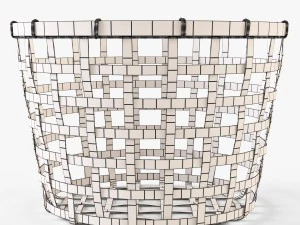 wicker basket ikea gaddis set 3D Model