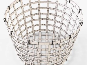 wicker basket ikea gaddis set 3D Model