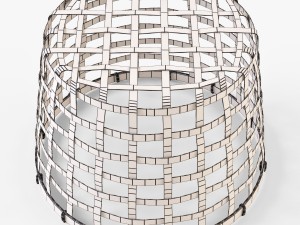 wicker basket ikea gaddis set 3D मॉडल