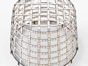 wicker basket ikea gaddis set 3D Model