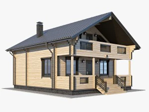 log house 01 3D Model