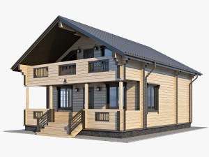 log house 01 Model 3D