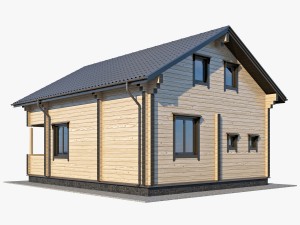 log house 01 Model 3D