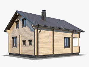 log house 01 Model 3D