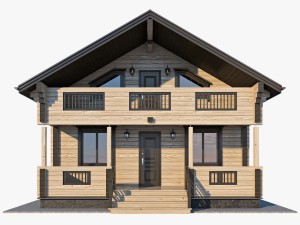 log house 01 Model 3D