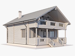 log house 01 Model 3D