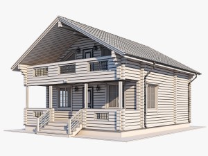 log house 01 Model 3D