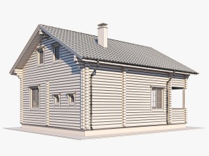log house 01 Model 3D