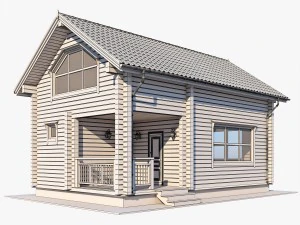 log house 03 3D Model