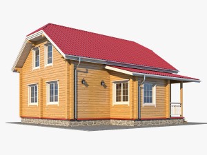 log house 04 3D Model