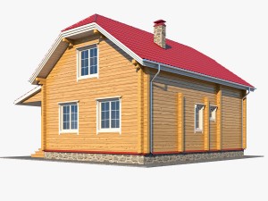 log house 04 3D Model