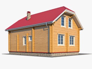 log house 04 3D Model