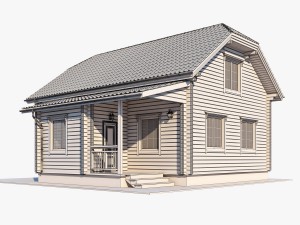 log house 04 3D Model