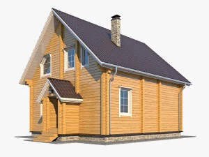 log house 06 3D Model