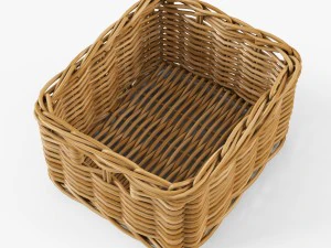 wicker basket ikea byholma 1 natural 3D Model