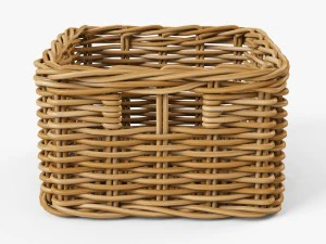 wicker basket ikea byholma 1 natural 3D Model
