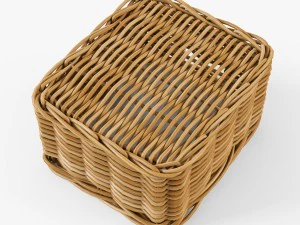 wicker basket ikea byholma 1 natural 3D Model