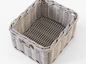 wicker basket ikea byholma 1 natural 3D Model