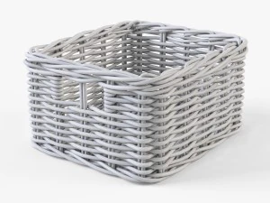 cesta de vime ikea byholma 1 branco Modelo 3D