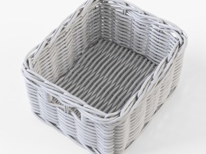 wicker basket ikea byholma 1 white 3D 모델