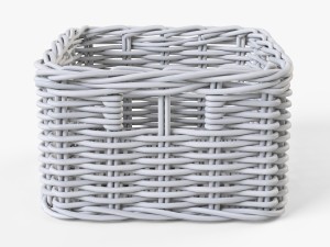 wicker basket ikea byholma 1 white 3D 모델