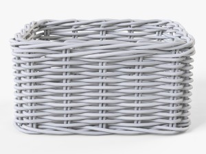 wicker basket ikea byholma 1 white 3D 모델