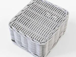 wicker basket ikea byholma 1 white 3D Model
