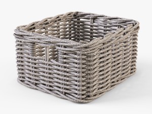 wicker basket ikea byholma 1 white 3D 모델