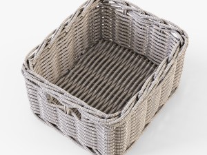 wicker basket ikea byholma 1 white 3D 모델