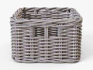 wicker basket ikea byholma 1 white 3D 모델
