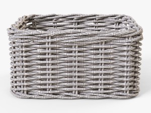 wicker basket ikea byholma 1 white 3D 모델