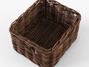 wicker basket ikea byholma 1 brown 3D Model