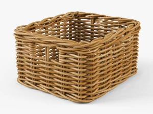 wicker basket ikea byholma 1 set 4 color 3D Model