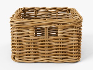wicker basket ikea byholma 1 set 4 color 3D Model