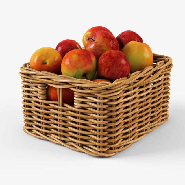 wicker apple basket ikea byholma 1 natural 3D Model .c4d .max .obj .3ds .fbx .stl .blend 