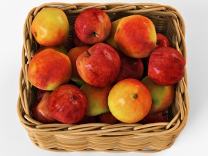 wicker apple basket ikea byholma 1 natural 3D Model