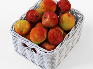 wicker apple basket ikea byholma 1 white 3D Model