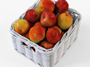wicker apple basket ikea byholma 1 white 3D Model
