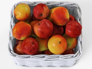 wicker apple basket ikea byholma 1 white 3D Model