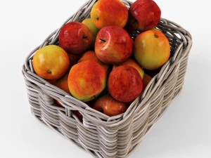 wicker apple basket ikea byholma 1 gray 3D Model