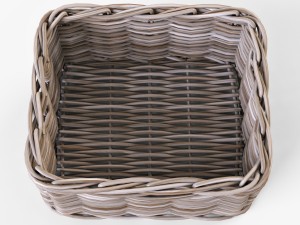 wicker apple basket ikea byholma 1 gray 3D Model