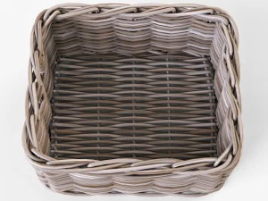 wicker apple basket ikea byholma 1 gray 3D Model