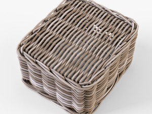 wicker apple basket ikea byholma 1 gray 3D Model