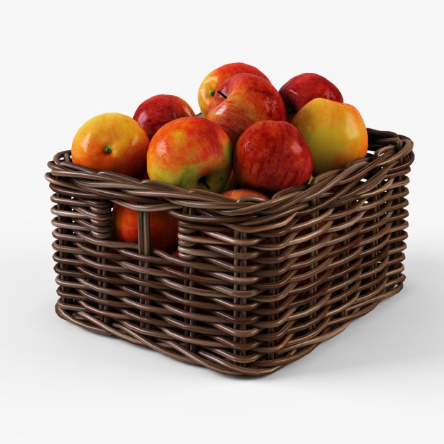 wicker apple basket ikea byholma 1 brown 3D मॉडल .c4d .max .obj .3ds .fbx .stl .blend 