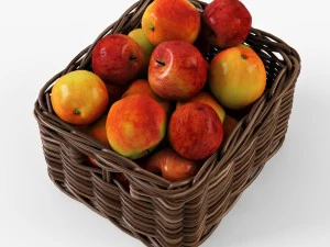 wicker apple basket ikea byholma 1 brown 3D Model