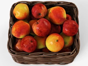 wicker apple basket ikea byholma 1 brown 3D Model