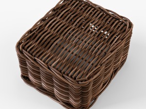 wicker apple basket ikea byholma 1 brown 3D मॉडल