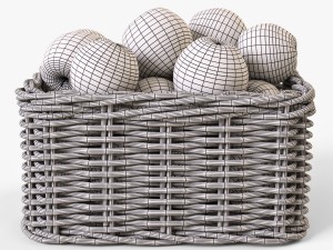 wicker apple basket ikea byholma 1 brown 3D मॉडल