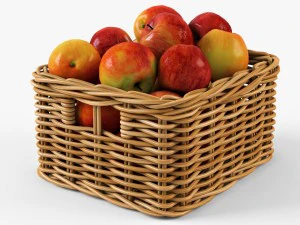 rieten appelmand ikea byholma 1 set 4 kleuren 3D Model