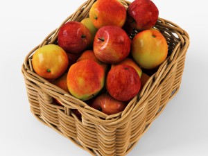 wicker apple basket ikea byholma 1 set 4 color Modelo 3D